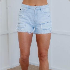 Adrian High Rise KanCan Shorts - Light Wash